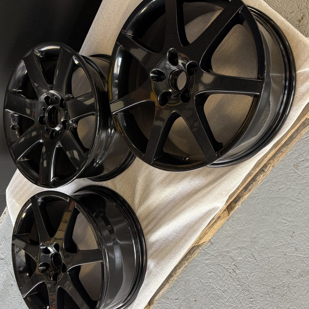 Jantes de voiture thermolaquées noires